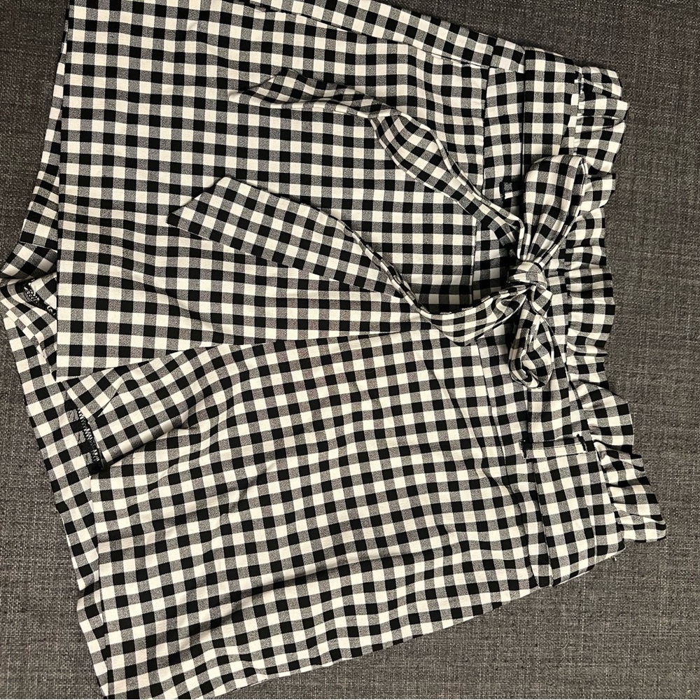 Zara Monochrome Checkered Shorts